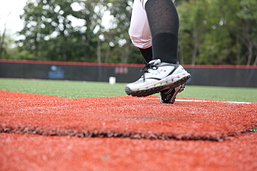 Softball Pitching Mat in Red Turf